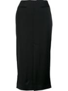 Haider Ackermann Front Slit Midi Skirt, Women's, Size: 38, Black, Acetate/rayon