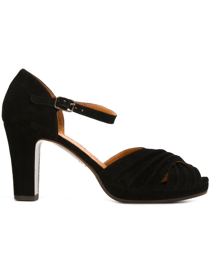 Chie Mihara Ankle Strap Sandals, Women's, Size: 39, Black, Calf Leather/leather/rubber