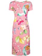 Carolina Herrera Floral Print Fitted Dress - Pink