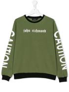 John Richmond Kids Teen Branded Caution Sweatshirt - Green