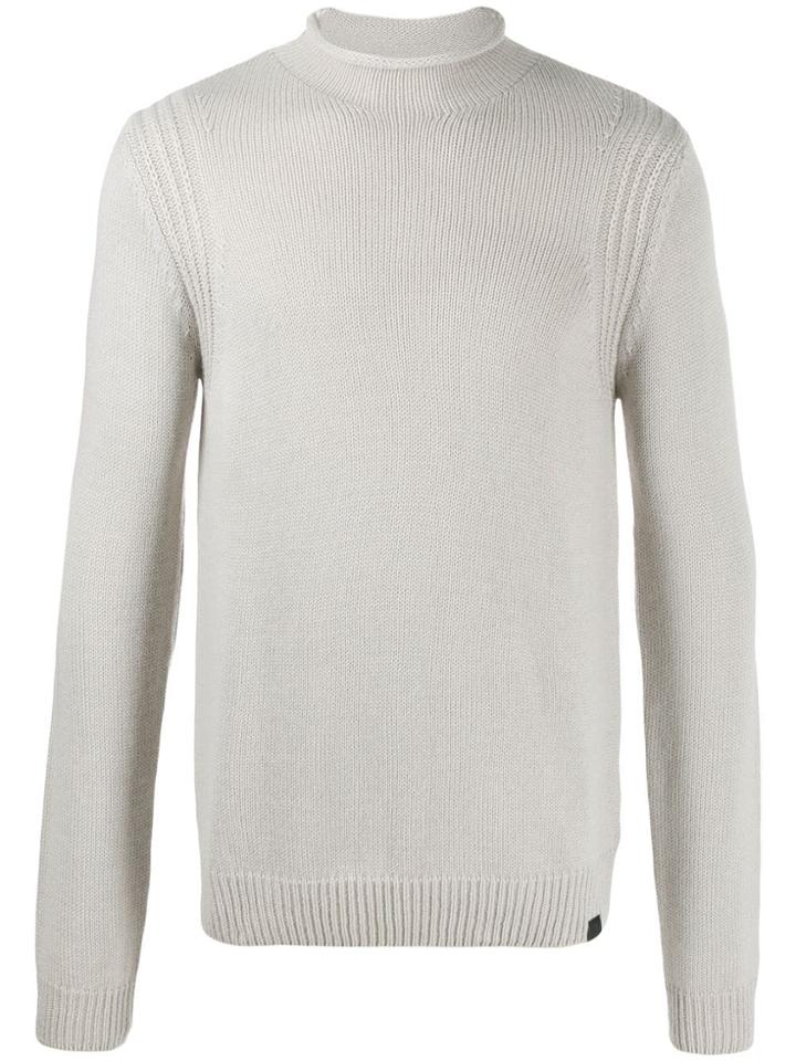 Trussardi Jeans Raw-cut Neck Jumper - Neutrals