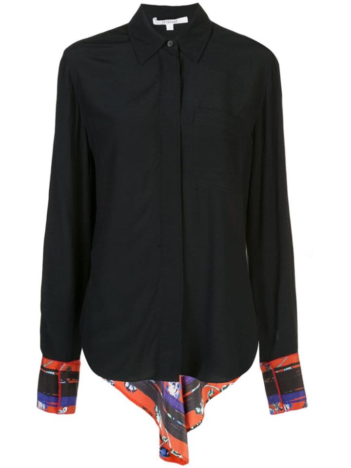 Derek Lam 10 Crosby Long Sleeve Button-down Shirt With Contrast Back -