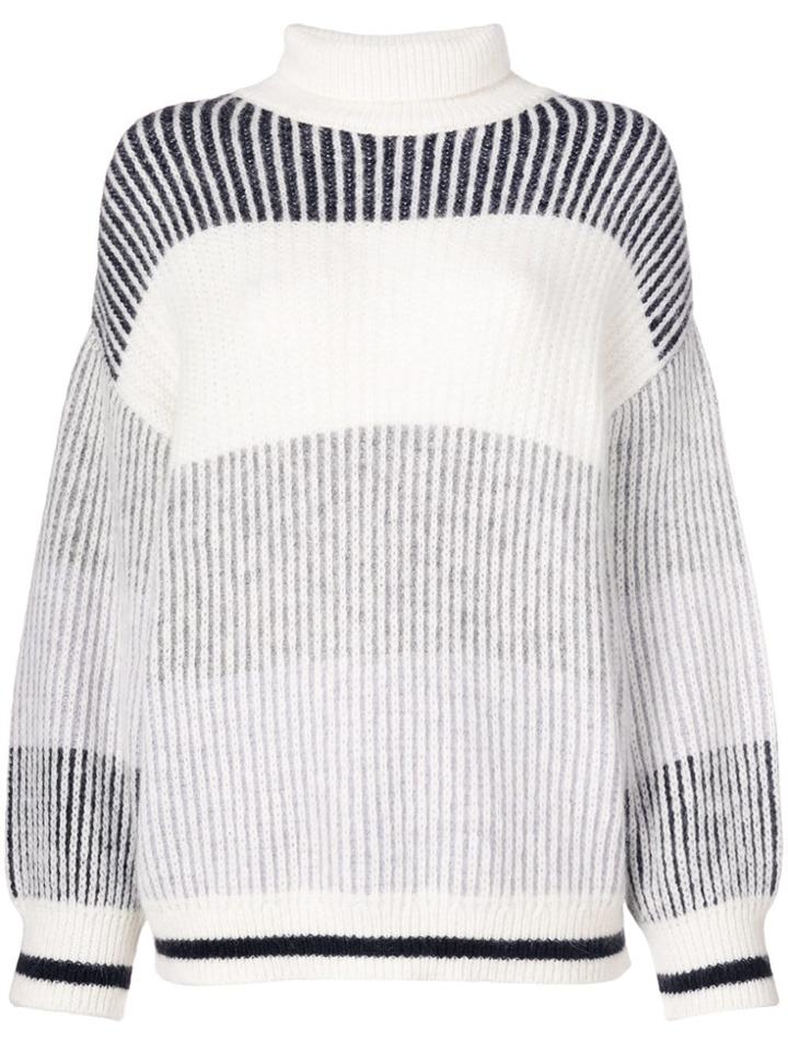 Closed Striped Jumper - White