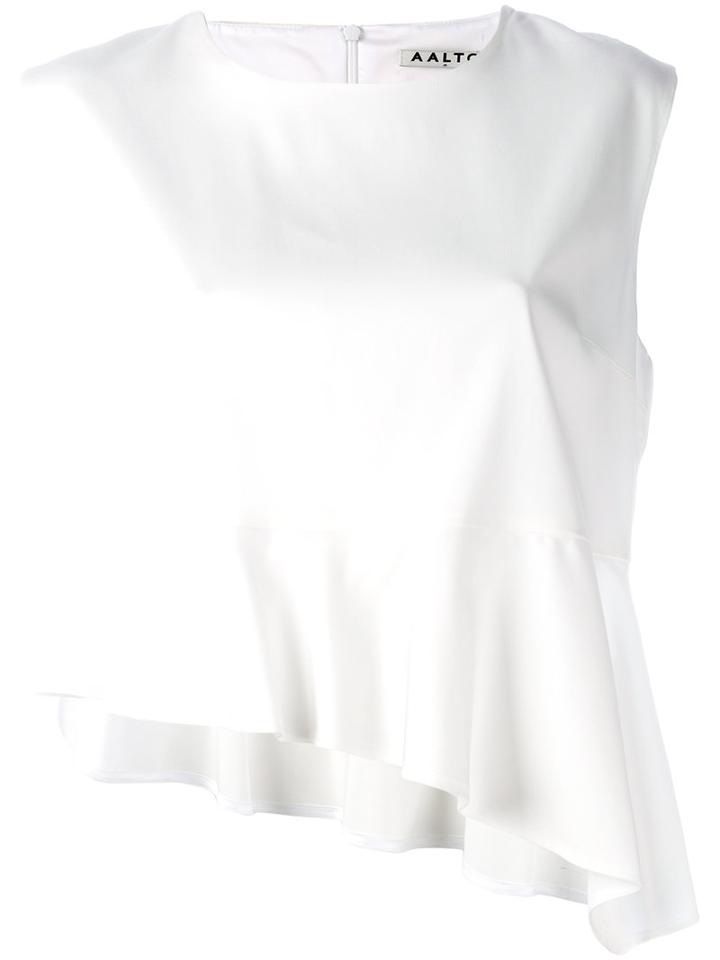 Aalto - Asymmetric Tank Top - Women - Polyester/spandex/elastane/acetate/viscose - 38, White, Polyester/spandex/elastane/acetate/viscose