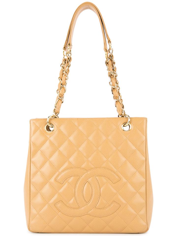 Chanel Vintage Quilted Chain Shoulder Tote Bag - Brown