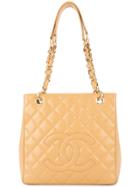 Chanel Vintage Quilted Chain Shoulder Tote Bag - Brown