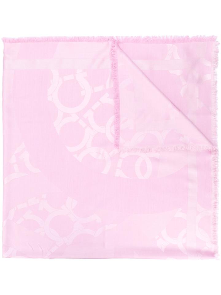 Salvatore Ferragamo Gancio Monogram Scarf - Pink & Purple