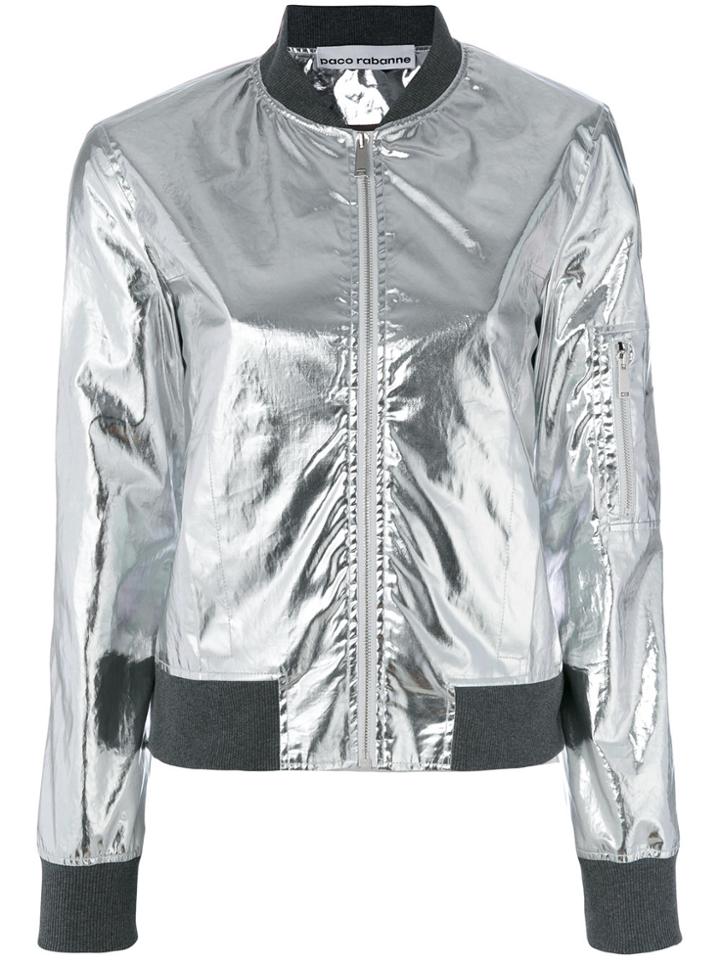 Paco Rabanne Metallic Bomber Jacket - Grey