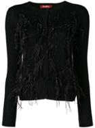 Max Mara Studio Feather Embellished Cardigan - Black