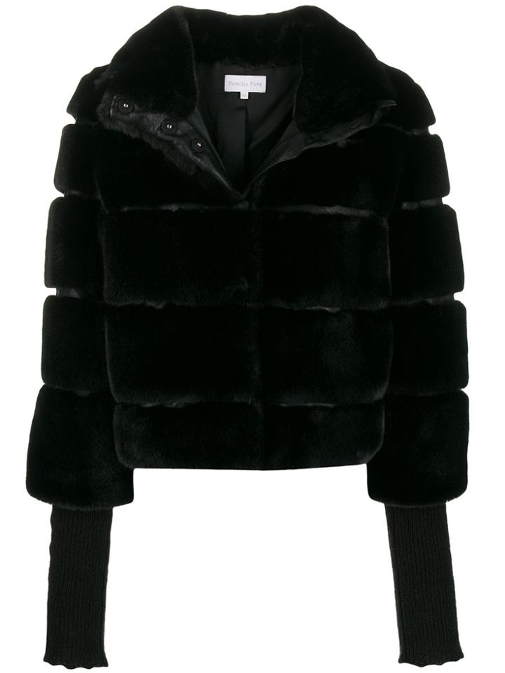 Patrizia Pepe Faux-fur Bomber Jacket - Black