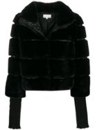 Patrizia Pepe Faux-fur Bomber Jacket - Black