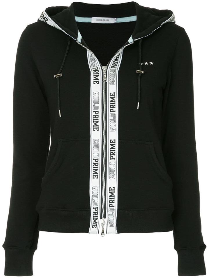 Guild Prime Logo Print Zipped Hoodie - Red