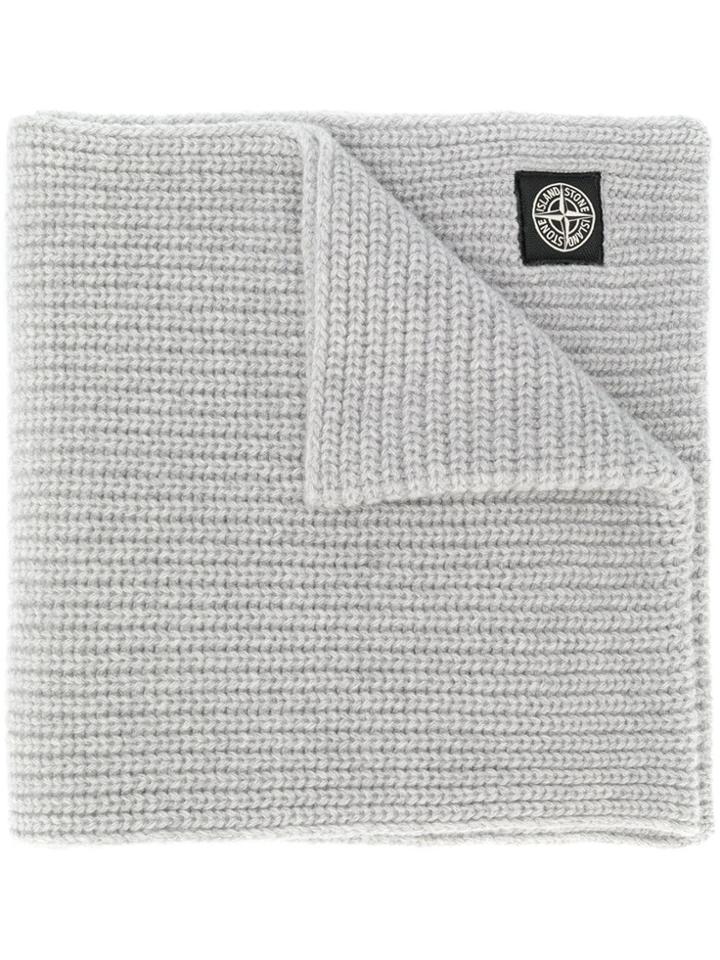 Stone Island Cable Knit Scarf - Grey