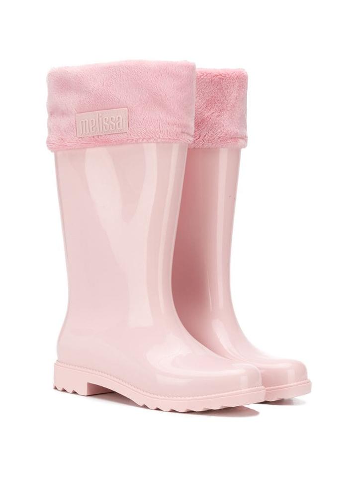 Mini Melissa Teen Logo Embossed Boots - Pink