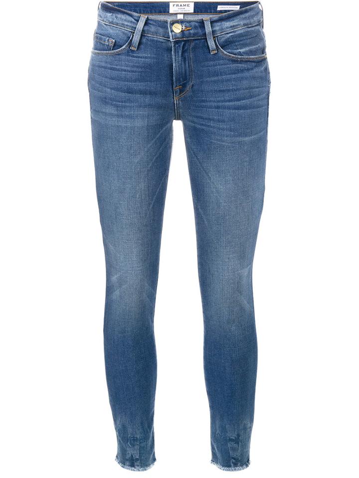 Frame Denim Le Skinny De Jeanne Cropped Jeans, Women's, Size: 29, Blue, Cotton/polyester/spandex/elastane