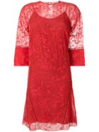 Noon By Noor Burnout Printed Floral Vicky Round Neck 3/4 Sleeve Shift