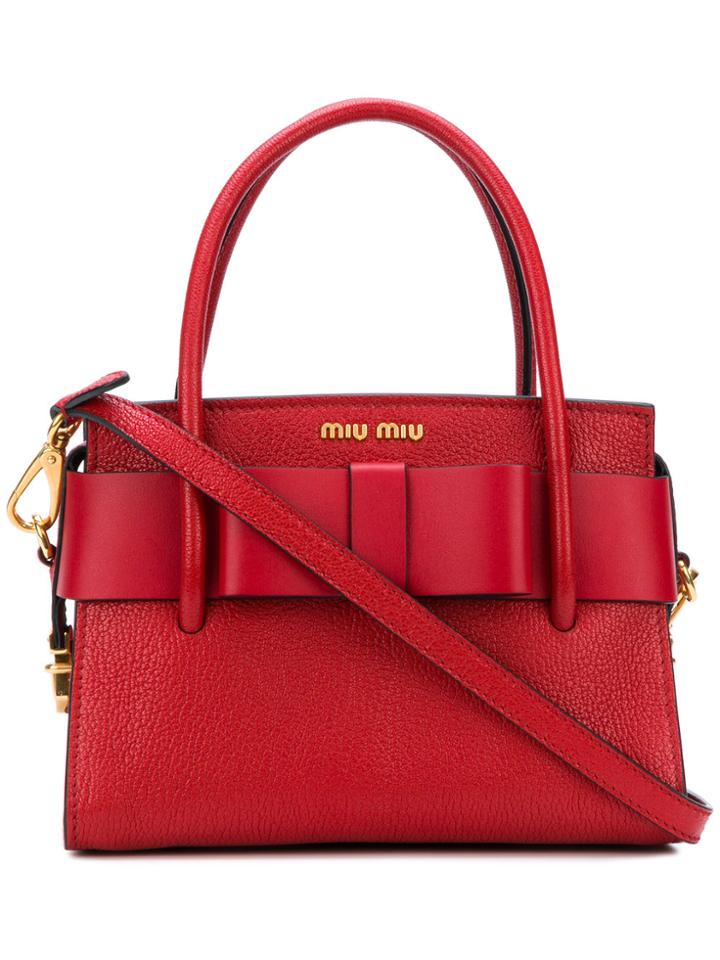 Miu Miu Top Handles Tote Bag - Red