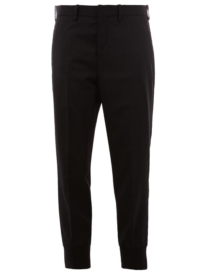 Neil Barrett Cropped Slim-fit Trousers, Men's, Size: 50, Blue, Cotton/polyester/viscose/virgin Wool
