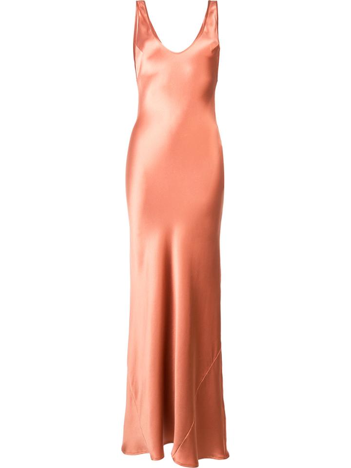 Galvan Silk Evening Dress - Brown