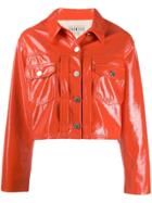 Fiorucci Patent Cropped Jacket - Orange