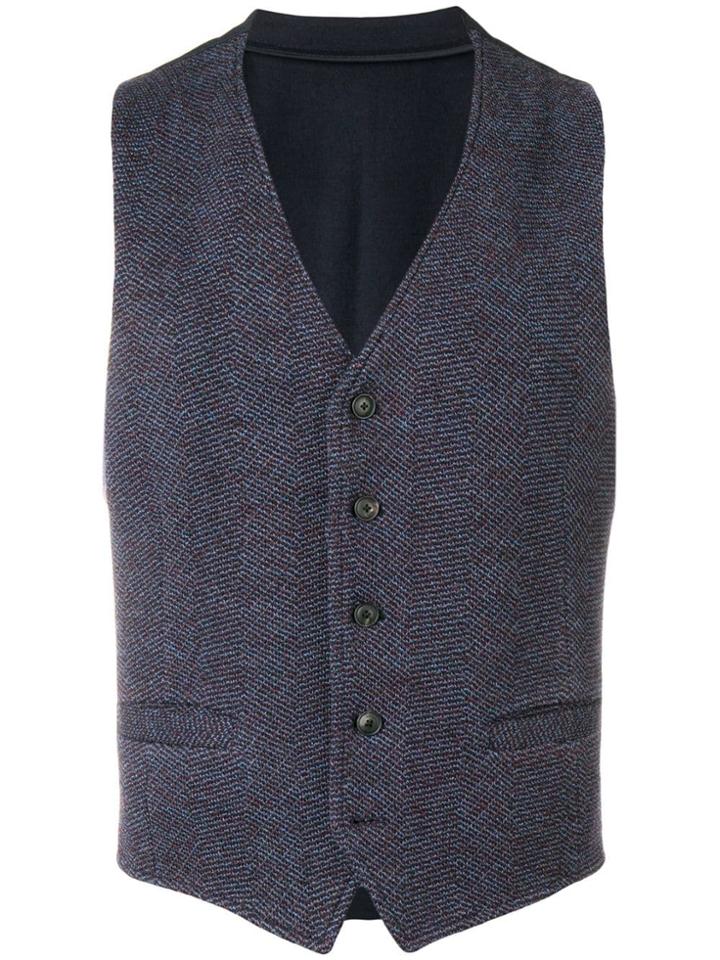 Emporio Armani Knit Mix Waistcoat - Blue