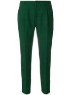 Pt01 Geometric Pattern Cropped Trousers - Green