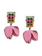 Marni Flower Clip-on Earrrings - Pink