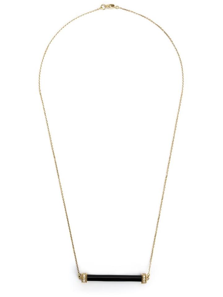 Kristin Hanson Onyx And Diamond Bar Necklace, Women's, Black
