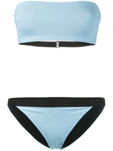 Jean Yu Contrast Hem Bikini Set - Blue