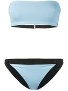 Jean Yu Contrast Hem Bikini Set - Blue