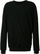 Julius Draped Detail Sweatshirt, Men's, Size: 3, Black, Cotton