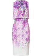 Badgley Mischka Orchid Print Sleeveless Dress, Women's, Size: 4, Pink/purple, Polyester/spandex/elastane