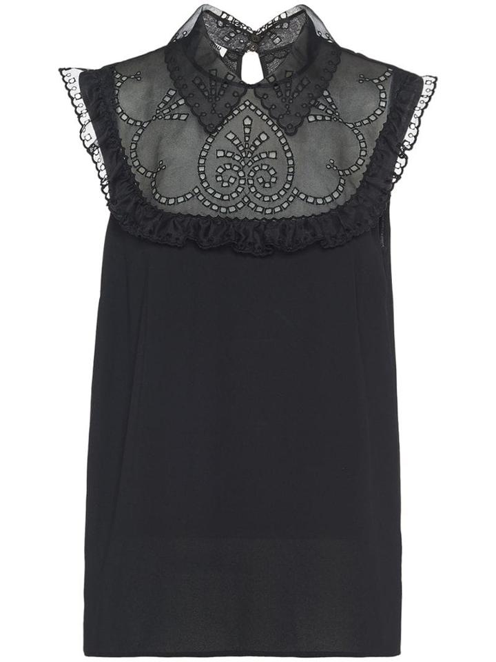 Miu Miu Sablé Eyelet Lace Top - Black