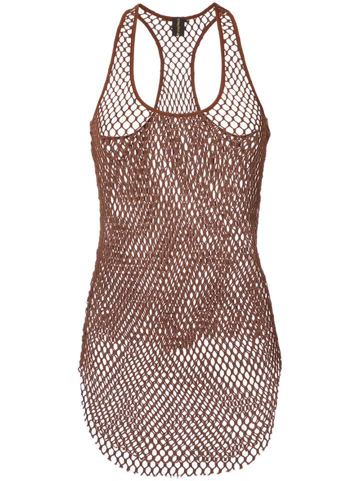 Mesh Tank Top - Women - Cotton - 3, Brown, Cotton, Alexandre Vauthier