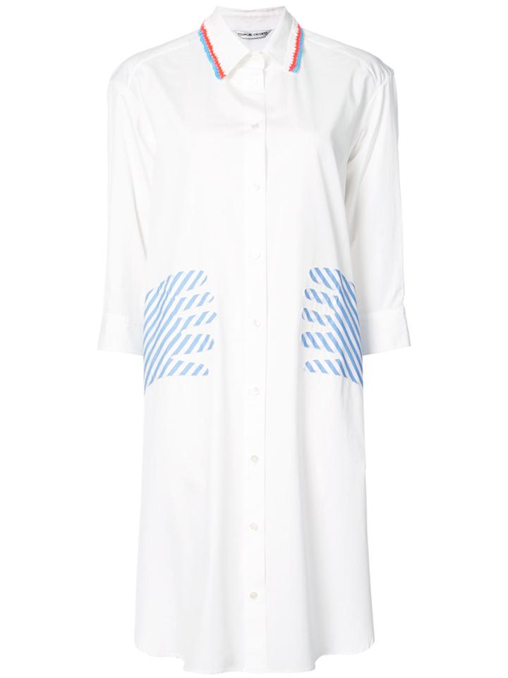 Tsumori Chisato Appliqué Hands Shirt Dress - White