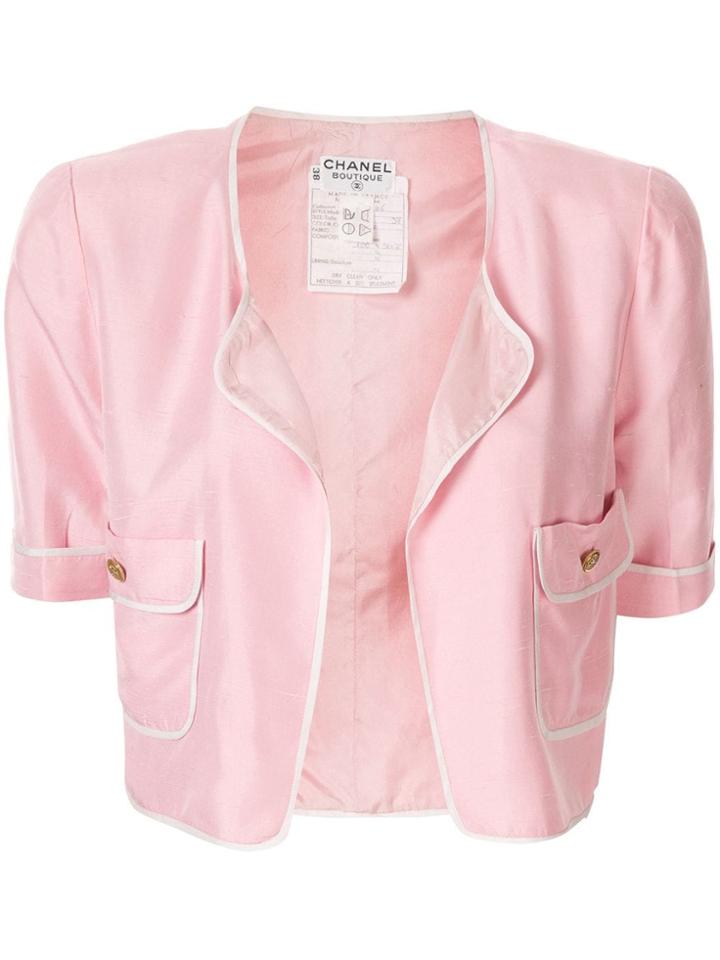 Chanel Pre-owned Cropped Open Jacket - Pink