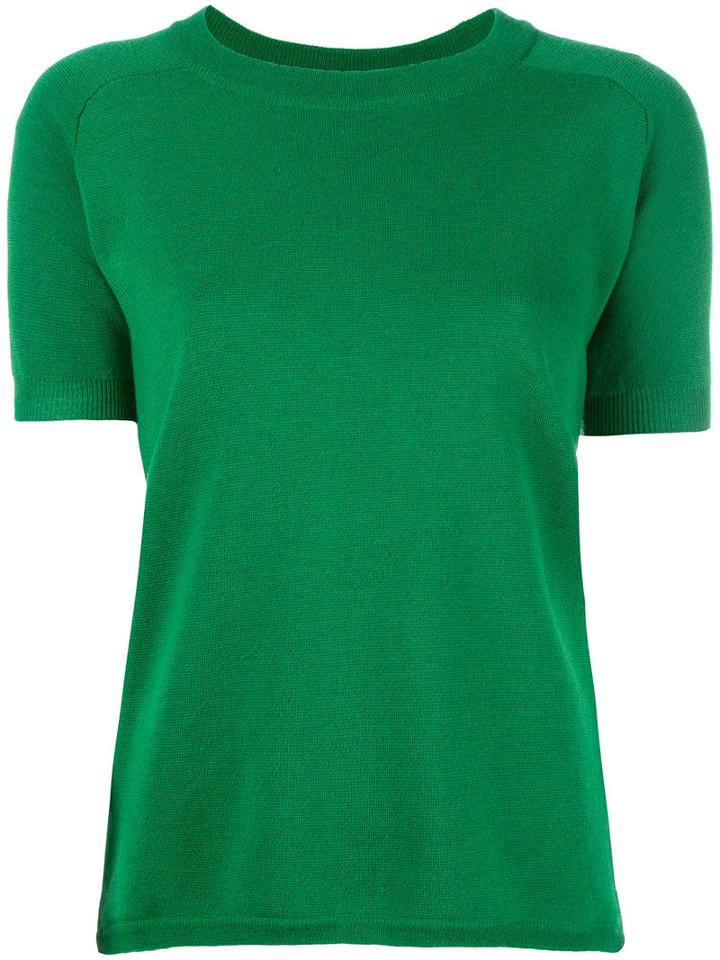 Cédric Charlier Short Sleeve Jumper, Women's, Size: 40, Green, Cashmere/wool