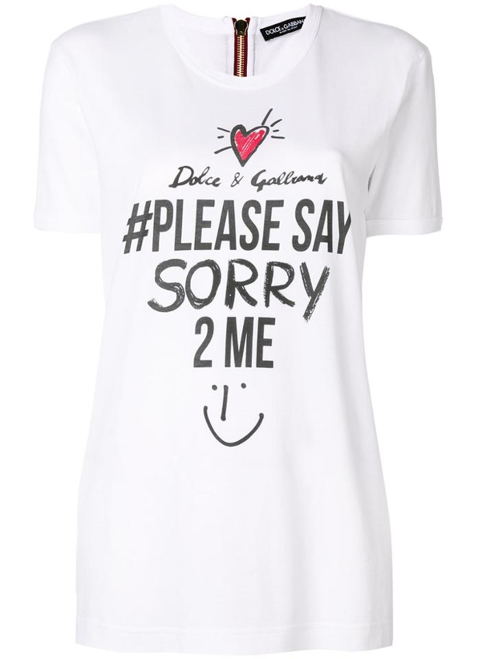 Dolce & Gabbana Hashtag Slogan Printed T-shirt - White