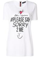 Dolce & Gabbana Hashtag Slogan Printed T-shirt - White