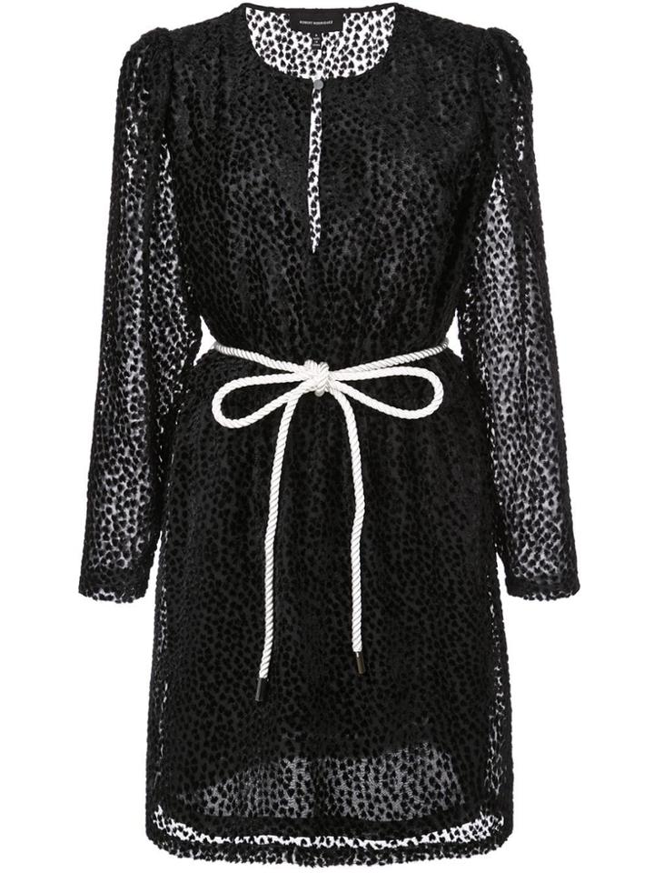 Robert Rodriguez Pauline Velvet Mini Dress - Black
