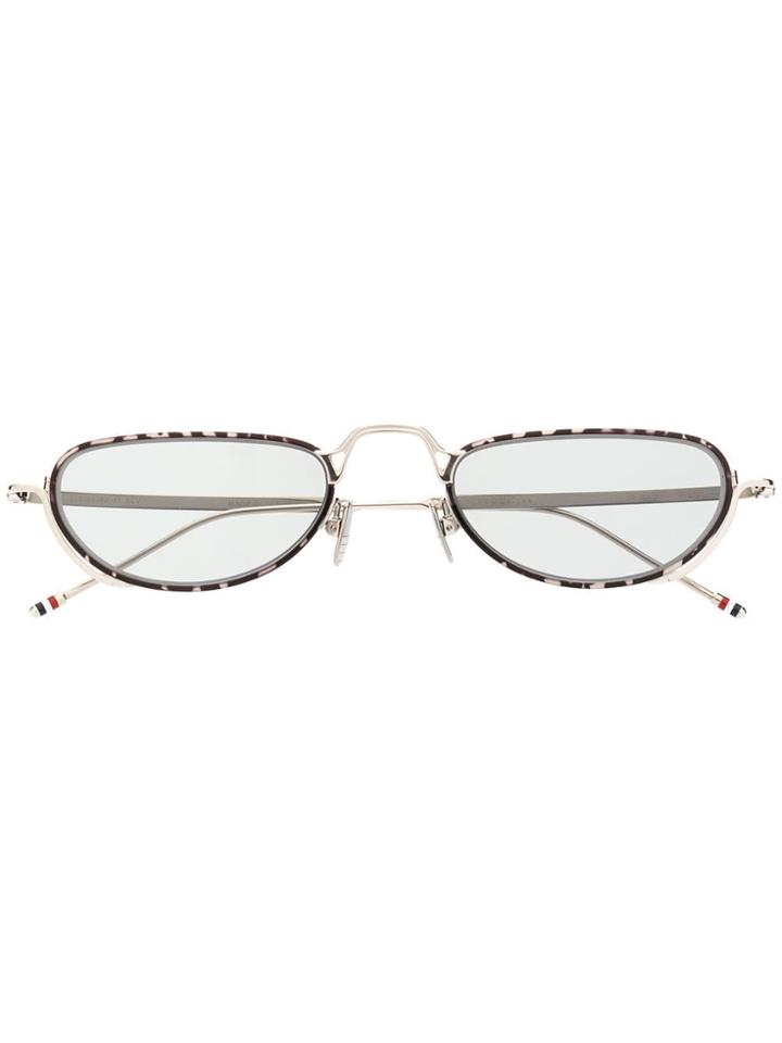 Thom Browne Eyewear Silver & Grey Tortoise Sunglasses - Metallic