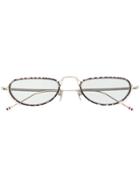 Thom Browne Eyewear Silver & Grey Tortoise Sunglasses - Metallic