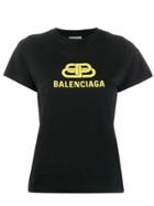 Balenciaga Bb Logo Print T-shirt - Black