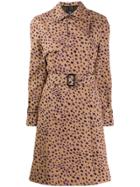 Ps Paul Smith Cheetah Print Trench Coat - Brown
