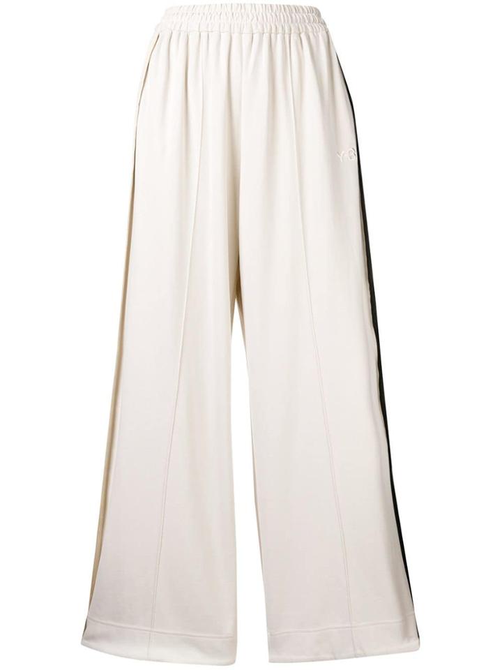 Y-3 Striped Wide Leg Casual Trousers - Nude & Neutrals