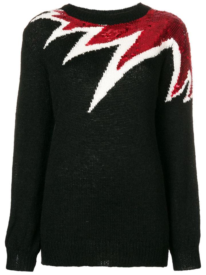 Aniye By Oversized Sequinned Detail Sweater - Black