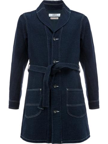 Fdmtl Stitched Belted Coat - Blue