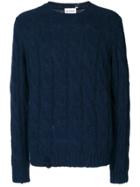 Dondup Distressed Cable Knit Jumper - Blue