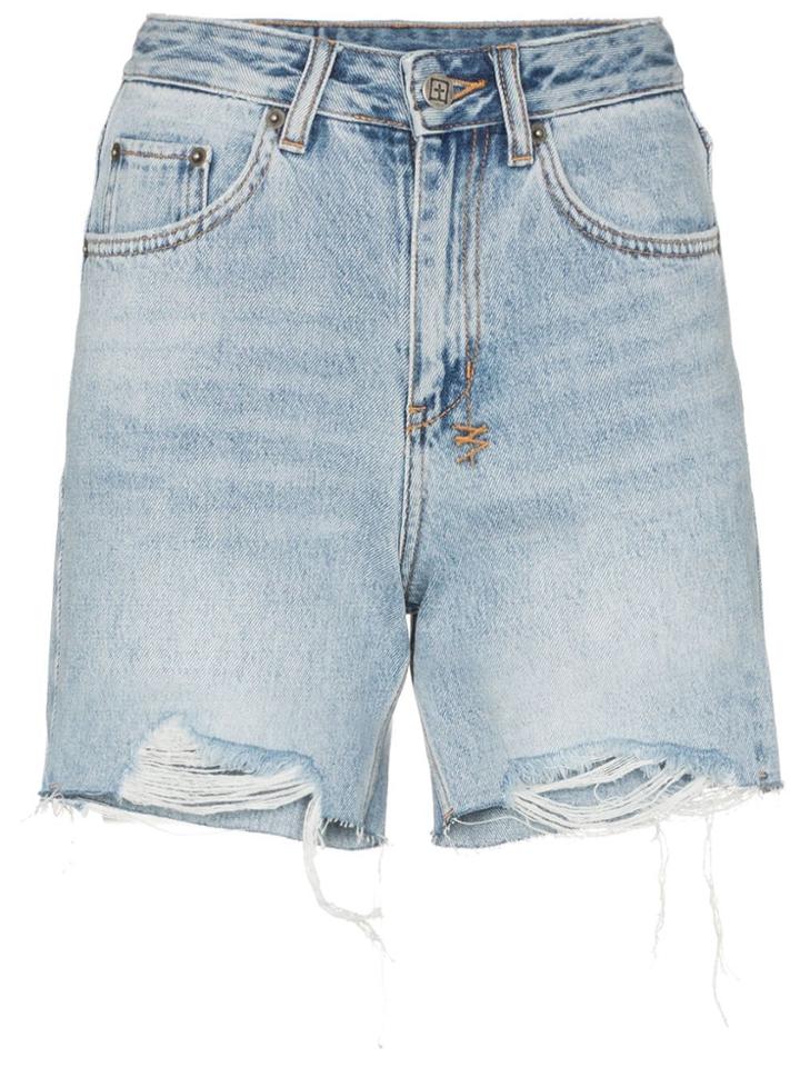 Ksubi X Kendall Jenner Distressed Denim Shorts - Blue