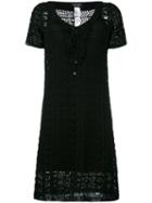 Twin-set Crochet Mini Dress, Women's, Size: Large, Black, Viscose/polyamide
